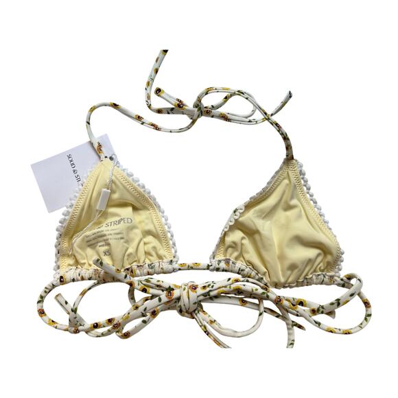 SOLID & STRIPED SIZE XSMALL THE PARKER BIKINI TOP SUNFLOWER PRINT NEW - Picture 4 of 9